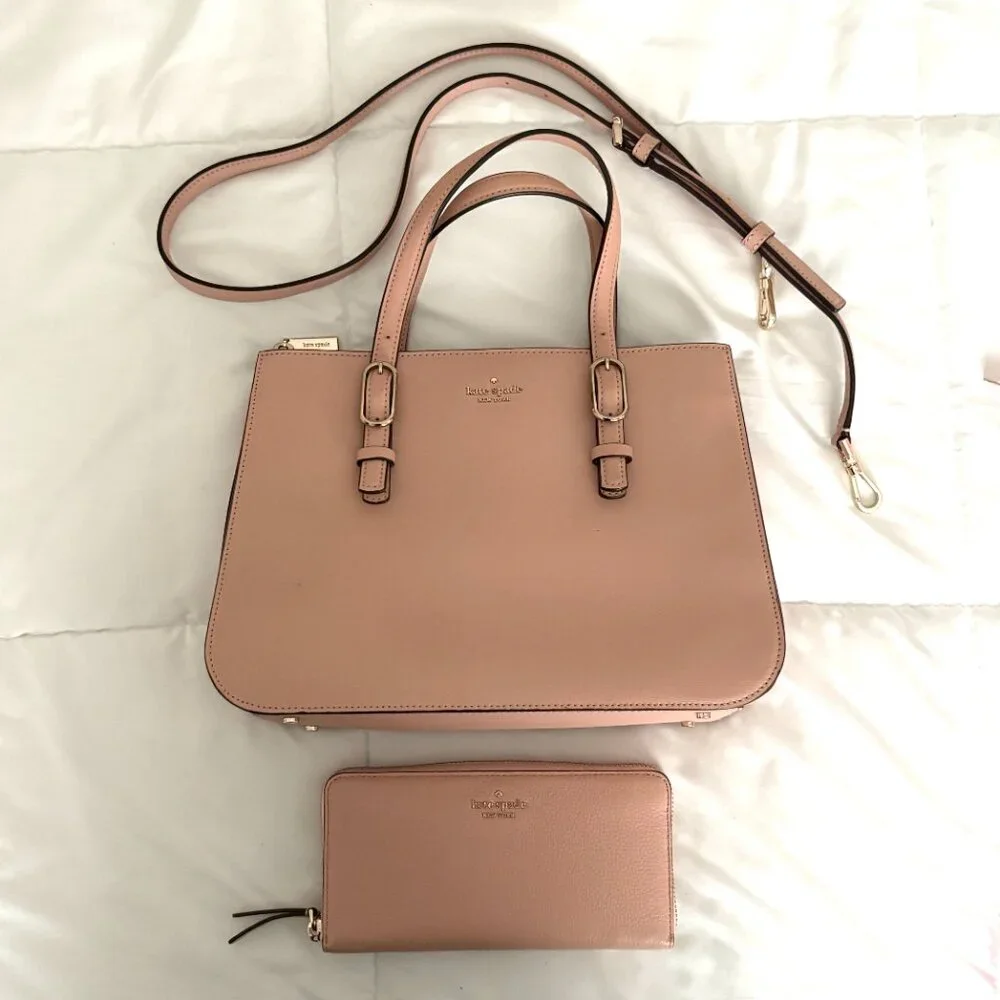 KATE SPADE Connie Medium Pink Triple Gusset Bag Satchel/Crossbody with Wallet
